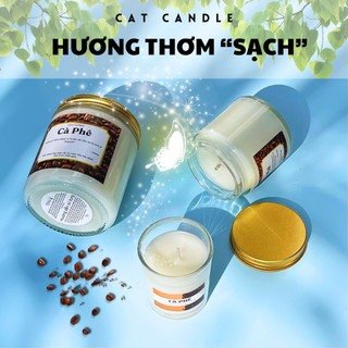 Nến Thơm Cao Cấp - Nến Thơm Handmade Không Khói Hương Cà Phê Sáp Thực Vật Lành Tính - Nến Thơm Quà Tặng - Cát Candle