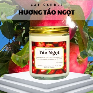 Nến Thơm Phòng Không Khói - Nến Thơm Handmade Hương Táo Ngọt Sáp Thực Vật Lành Tính - Nến Thơm Quà Tặng - Cát Candle