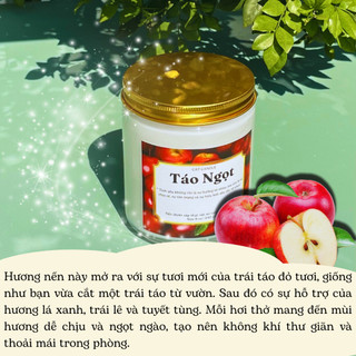 Nến Thơm Phòng Không Khói - Nến Thơm Handmade Hương Táo Ngọt Sáp Thực Vật Lành Tính - Nến Thơm Quà Tặng - Cát Candle