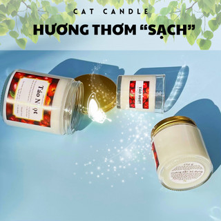Nến Thơm Phòng Không Khói - Nến Thơm Handmade Hương Táo Ngọt Sáp Thực Vật Lành Tính - Nến Thơm Quà Tặng - Cát Candle