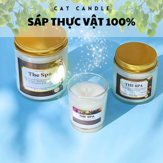 Nến Thơm Phòng Không Khói - Nến Thơm Handmade Hương The Spa Sáp Thực Vật Lành Tính - Nến Thơm Quà Tặng - Cát Candle