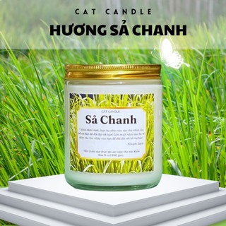 Nến Thơm Cao Cấp - Nến Thơm Handmade Không Khói Hương Sả Chanh Sáp Thực Vật Lành Tính - Nến Thơm Quà Tặng - Cát Candle