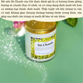 Nến Thơm Cao Cấp - Nến Thơm Handmade Không Khói Hương Sả Chanh Sáp Thực Vật Lành Tính - Nến Thơm Quà Tặng - Cát Candle