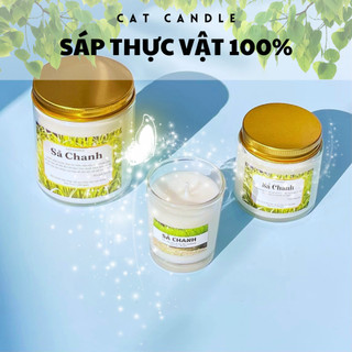 Nến Thơm Cao Cấp - Nến Thơm Handmade Không Khói Hương Sả Chanh Sáp Thực Vật Lành Tính - Nến Thơm Quà Tặng - Cát Candle