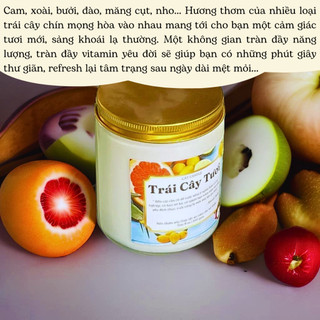 Nến Thơm Phòng Không Khói - Nến Thơm Handmade Hương Trái Cây Sáp Thực Vật Lành Tính - Nến Thơm Quà Tặng - Cát Candle
