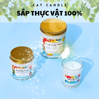 Nến Thơm Phòng Không Khói - Nến Thơm Handmade Hương Trái Cây Sáp Thực Vật Lành Tính - Nến Thơm Quà Tặng - Cát Candle