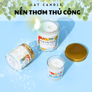 Nến Thơm Phòng Không Khói - Nến Thơm Handmade Hương Trái Cây Sáp Thực Vật Lành Tính - Nến Thơm Quà Tặng - Cát Candle