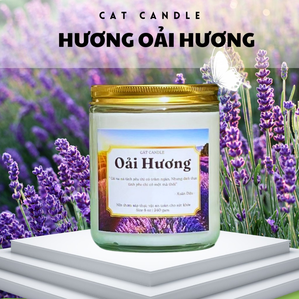 Nến Thơm Phòng Không Khói - Nến Thơm Handmade Hoa Oải Hương Sáp Thực ...
