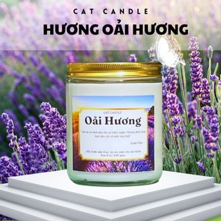 Nến Thơm Phòng Không Khói - Nến Thơm Handmade Hoa Oải Hương Sáp Thực Vật Lành Tính - Nến Thơm Quà Tặng - Cát Candle