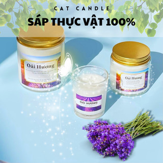 Nến Thơm Phòng Không Khói - Nến Thơm Handmade Hoa Oải Hương Sáp Thực Vật Lành Tính - Nến Thơm Quà Tặng - Cát Candle