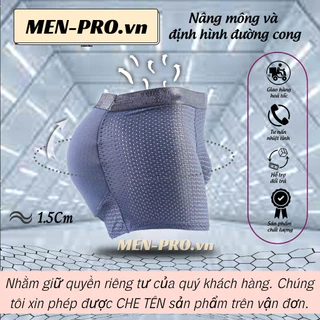 Quần độn mông nam boxer, quần sịp nâng mông nam cao cấp nâng mông tự nhiên, quần lót độn mông nam
