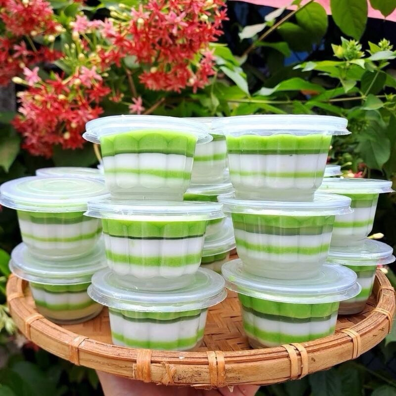 Set 200 ly rau câu hoa mai ( 100ml) kèm nắp (thể tích thực 80ml ...