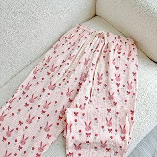 𝗛𝗮̀𝗻𝗴 𝗰𝗵𝗶́𝗻𝗵 𝗵𝗮̃𝗻𝗴 Quần ngủ xô muslin hoạ tiết dễ thương - O.N WORKSHOP