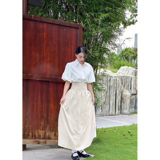 Chân váy kaki xòe chữ A bảng lưng cao thắt dây sang trọng dự tiệc Lolalalo