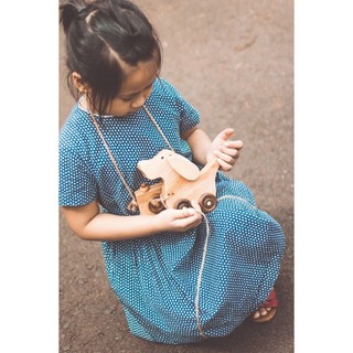 Chó Gỗ Lắc Tai Bé Kéo Đi Chơi Bằng Gỗ Tự Nhiên, Bộ đồ chơi cho bé, Đồ Chơi Bằng Gỗ Chàng Trai Gỗ