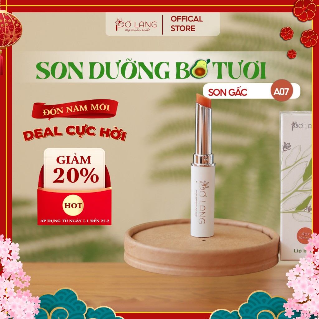 Son dưỡng môi Pơ Lang dưỡng hồng môi từ trái gấc - A07 MÀU VÀNG CAM ...