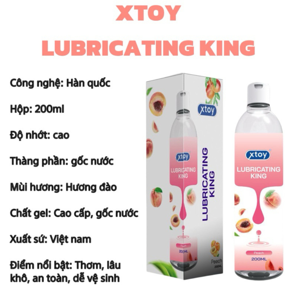 Gel bôi trơn quan hệ XTOY Lubricating king, cảm giác the mát, ấm, lâu khô, siêu trơn, nhiều mùi hương, 7/85/200ml