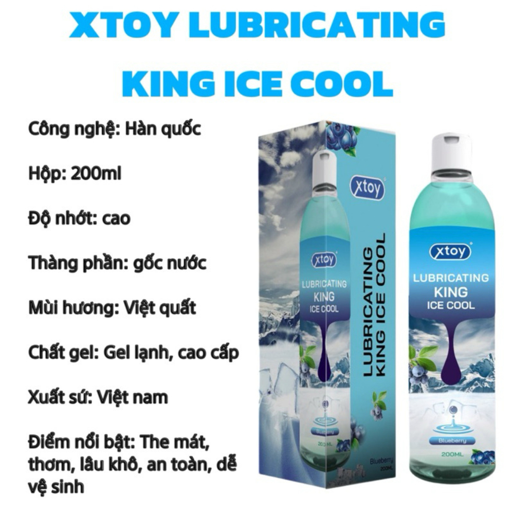 Gel bôi trơn quan hệ XTOY Lubricating king, cảm giác the mát, ấm, lâu khô, siêu trơn, nhiều mùi hương, 7/85/200ml
