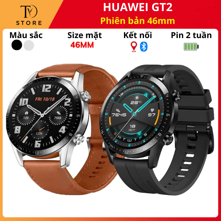 ng h thong minh Huawei Watch GT2 46mm co 2 mau Huawei GT2 46mm g m phien b n Sport en va Classic B c Silver Shopee Vi t Nam