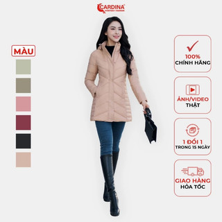 (Có sẵn)3LVL01Áo phao lông vũ nữ CARDINA vải gió cao cấp chần lông vũ siêu nhẹ thiết kế cách điệu ở eo tôn dáng điệu đà