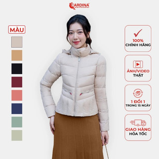 (Có sẵn)Áo phao lông vũ nữ CARDINA vải gió cao cấp chần lông vũ siêu nhẹ thiết kế cách điệu ở eo tôn dáng điệu đà 3LVL01