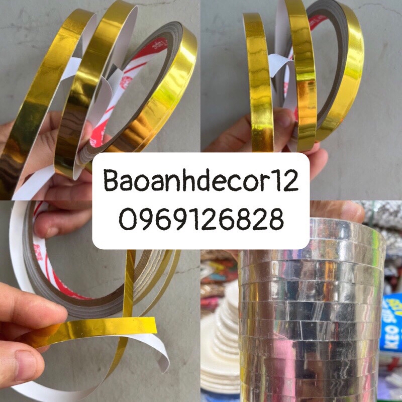 Cuộn decan vàng ,bo viền,dán trang trí ,làm viền pháo giấy | Shopee ...