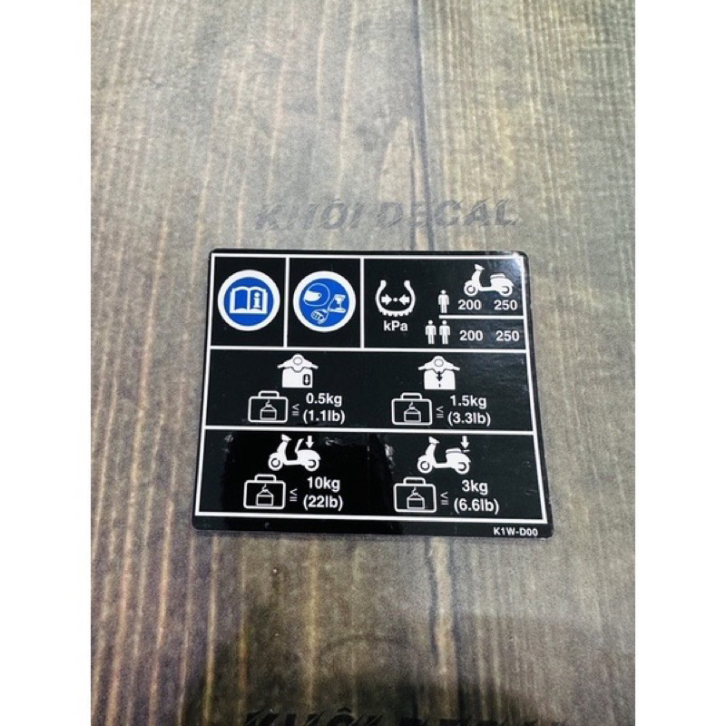 Tem thông số SH 350i Hàng Zin chuẩn hãng( 3,63 )