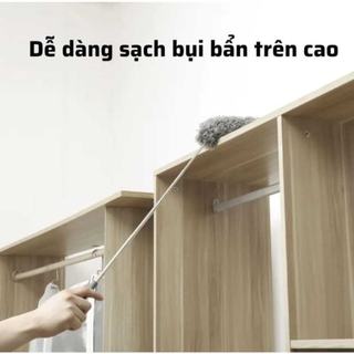 Chổi lau  quét trần nhà đa năng, Cây quét trần nhà gấp gọn kéo dài 70-280cm