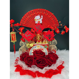 Nhánh đào cổ trang trí oản , tháp bánh Tết ,…Hoa giả decor