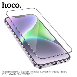 Kính Cường Lực 5D Full màn hình Hoco G12 cho iPh từ X đến 16 Pro Max, chống trầy xước, bảo vệ mắt (Đen) - Nhất Tín