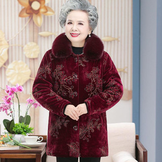Áo khoác nhung dày dặn giữ ấm mùa đông cho bà già 60-70 tuổi，quần áo bà già mùa đông