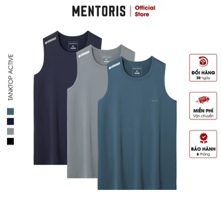 Áo thun ba lỗ nam Mentoris Basic, Vải thun lạnh cao cấp dệt lỗ kim thoáng khí thoải mái MTT02