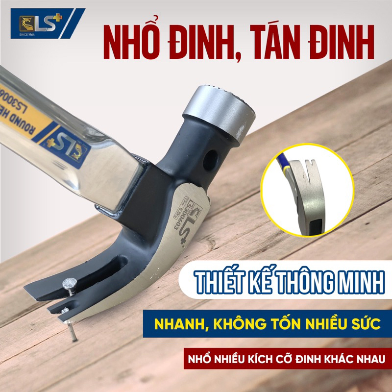 Búa đóng nhổ đinh cán inox bọc cao su cao cấp | Shopee Việt Nam