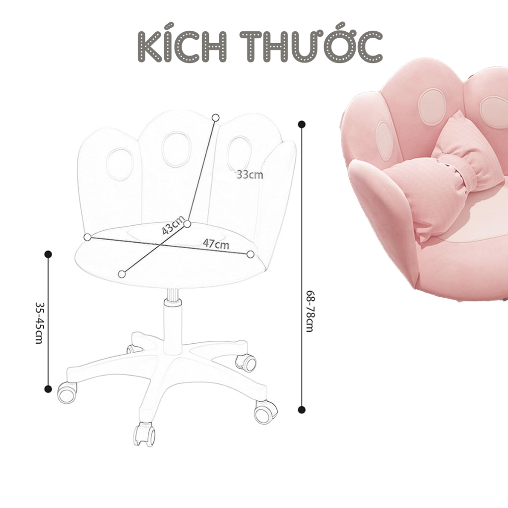 Ghế xoay tiểu thư và ghế xoay trong suốt 360 độ ngồi bàn trang điểm, quầy lễ tân, ngồi bàn học bàn làm việc