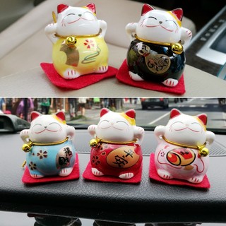 SÉT 5 CON MÈO THẦN TÀI MINI CUTE Kích thước: Cao 4.2cm x Rộng 3.7cm x 3.5cm