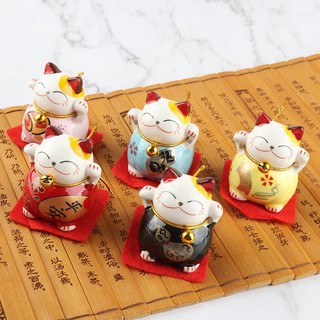 SÉT 5 CON MÈO THẦN TÀI MINI CUTE Kích thước: Cao 4.2cm x Rộng 3.7cm x 3.5cm