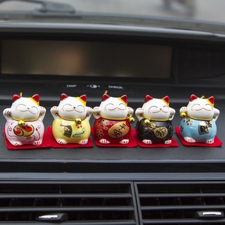 SÉT 5 CON MÈO THẦN TÀI MINI CUTE Kích thước: Cao 4.2cm x Rộng 3.7cm x 3.5cm