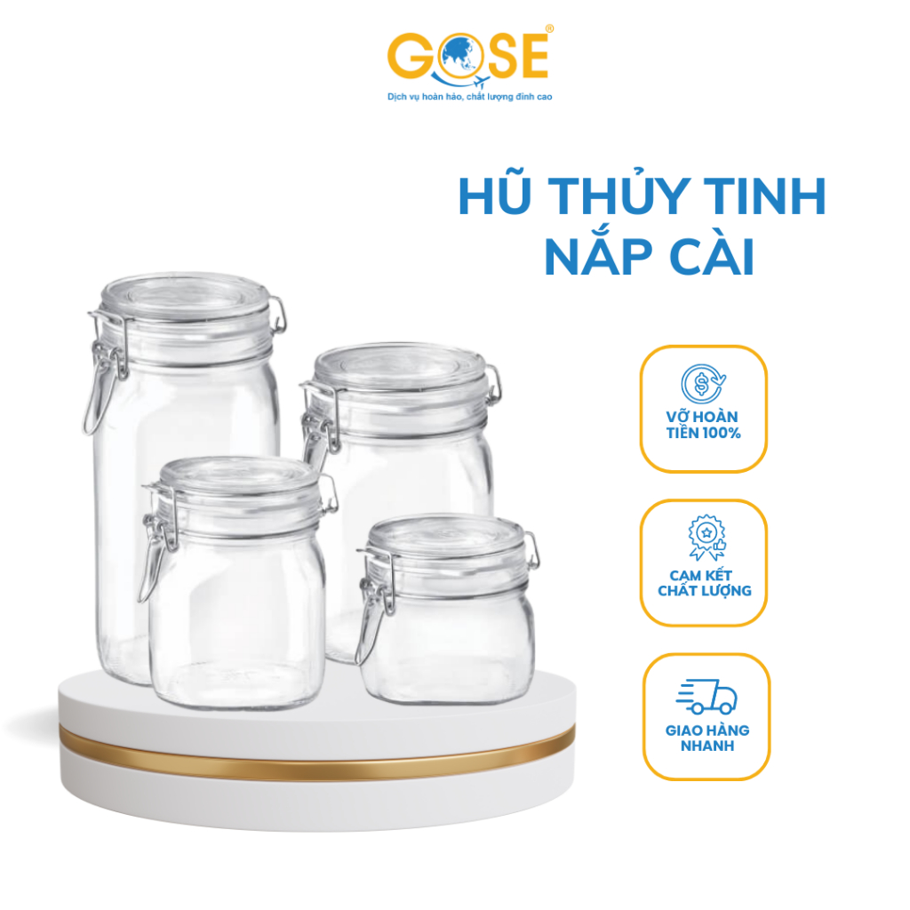Review Hũ Thủy Tinh GOSE Nắp Cài Kín Hơi Đa Năng - Bảo Quản Thực Phẩm Tươi Ngon