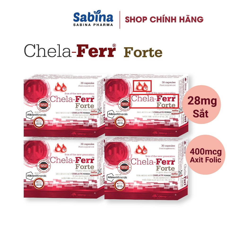 Ảnh 4h Chela-Ferr Forte dạng sắt chelate Albion ® 11.4g (Olimp Labs).Thực phẩm bảo vệ sức khỏe hỗ trợ bổ sung sắt cho mẹ bầu 1