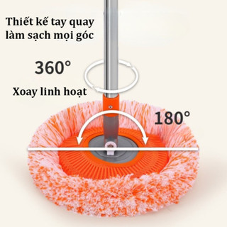 Chổi quét trần nhà, cây lau trần nhà, chổi lau nhà hình hoa hướng dương đa năng xoay 180 độ cán inox dài 180cm