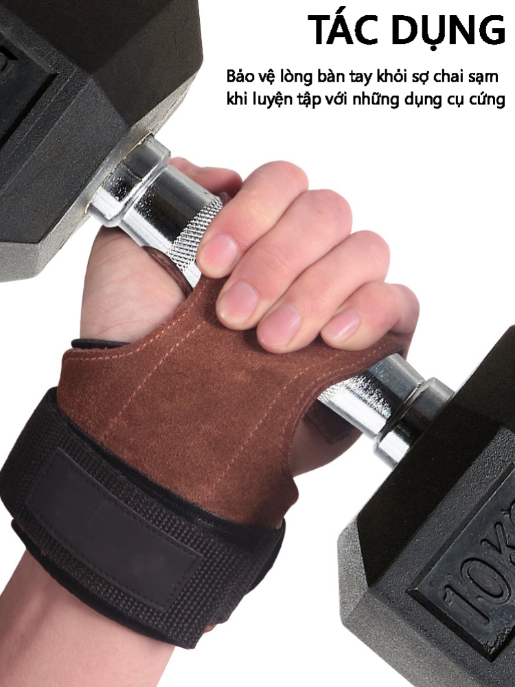 Ảnh Găng Tay Tập Gym Bảo Hành 12 Tháng Bao Tay Gym Nam Chất Liệu Da Êm Ái Cầm Nắm Dễ Dàng Lifting Grips Cleacco BORO SPORT 3