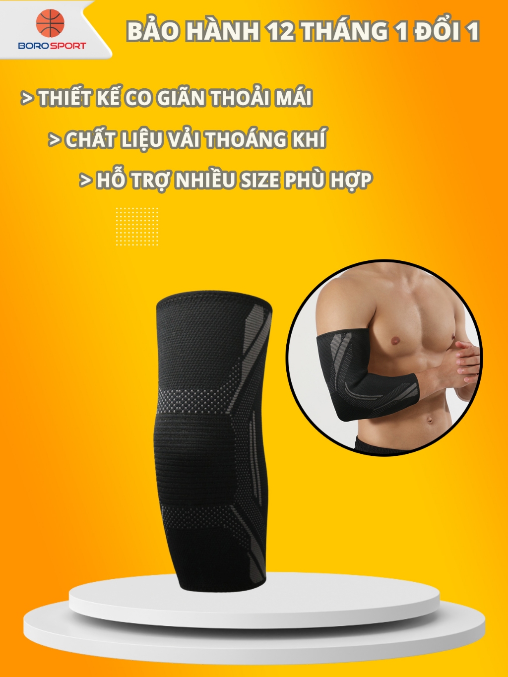 Ảnh Bắng Quấn Bảo Vệ Khủy Tay Chính Hãng Bảo Vệ Khủy Tay Tập Gym Thoáng Khí Đàn Hồi Cao Cleacco HS083  Boro Sport 1