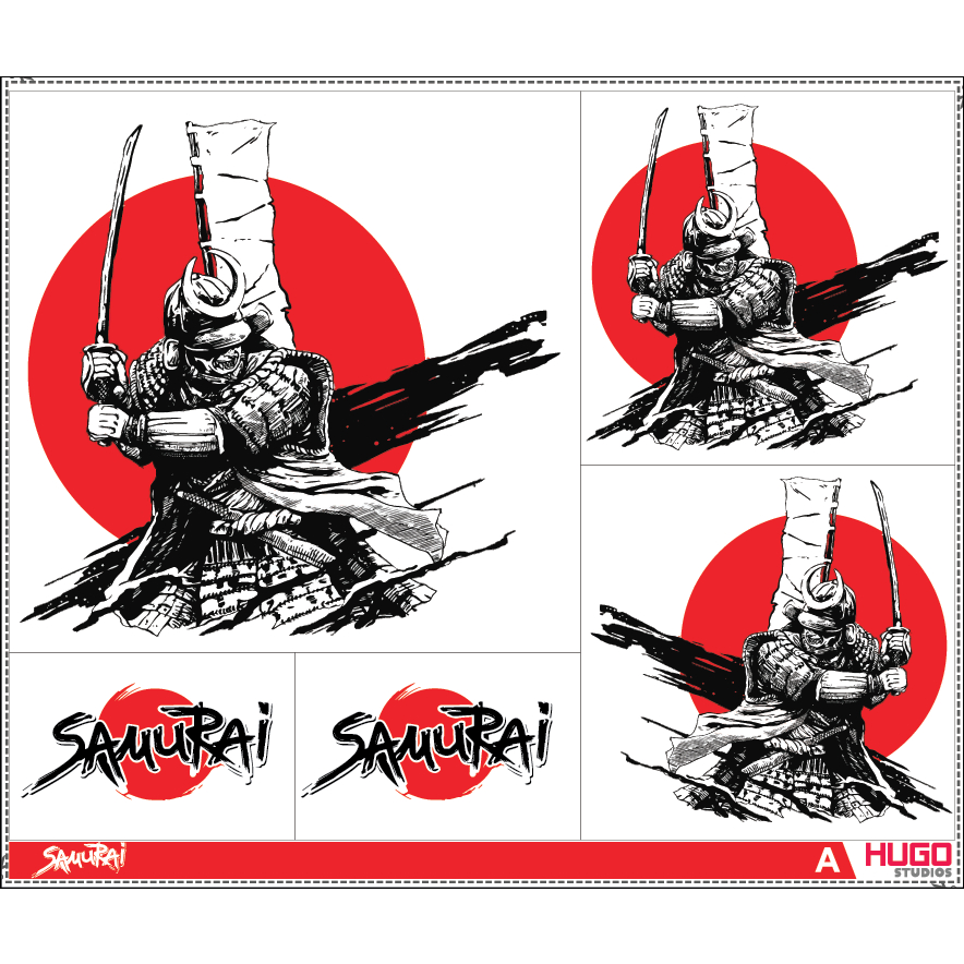 Hugo Studios Decal trượt nước Samurai tỉ lệ 1/24 chưa phủ clear ...