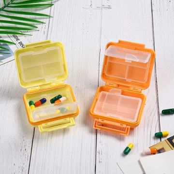 ( HỘP ĐỰNG THUỐC LÚA MẠCH ) hộp nhựa đựng thuốc cầm tay mini 2 lớp. hộp đựng thuốc chia thuốc