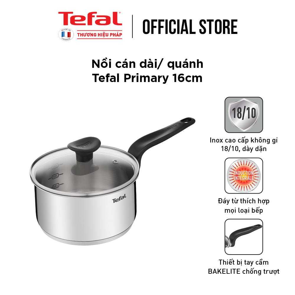 Ảnh Nồi cán dài quánh inox Tefal Primary - Dùng cho mọi loại bếp - Bảo hành 2 năm - Hỏa tốc 2H HCM 4