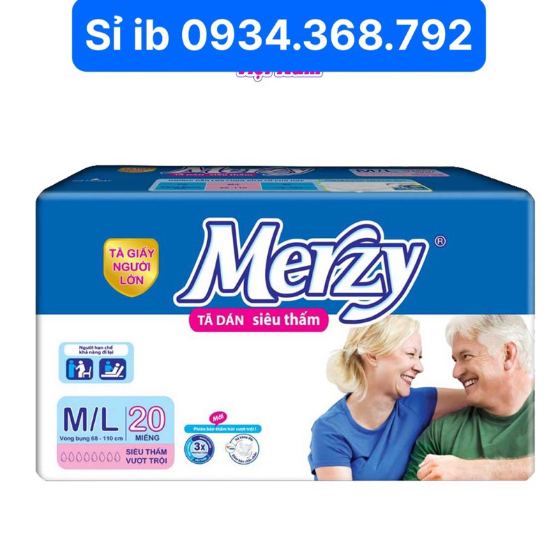 Bỉm người già Merzy ML20 miếng, Tã người lớn Merzy ML20 miếng siêu thấm ...