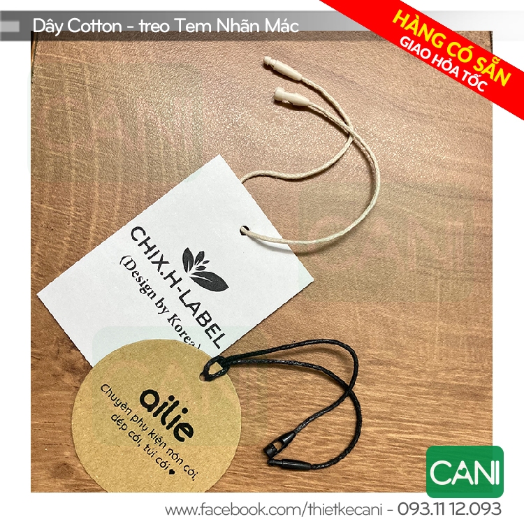 (Búi lẻ) Dây sợi COTTON treo Tag nhãn mác - Loại cao cấp CANI