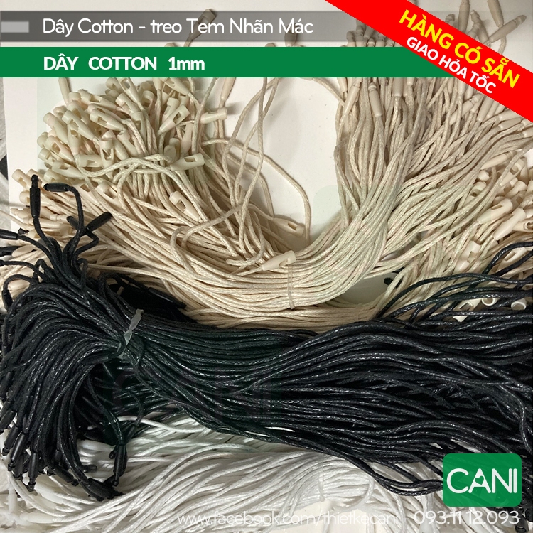 (Búi lẻ) Dây sợi COTTON treo Tag nhãn mác - Loại cao cấp CANI