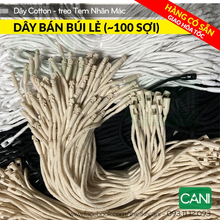 (Búi lẻ) Dây sợi COTTON treo Tag nhãn mác - Loại cao cấp CANI