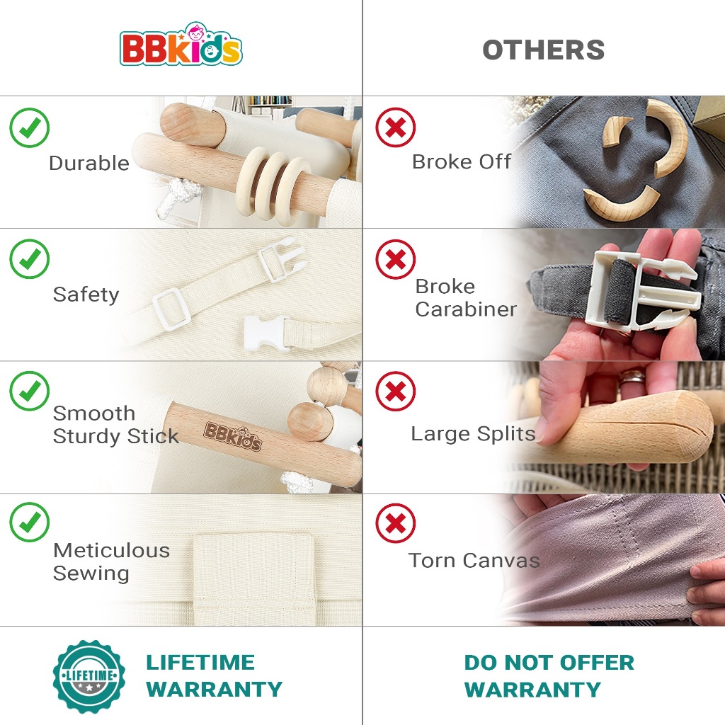 BBkids Xích Đu An Toàn Cho Bé Từ 6 Tháng, Đầy Đủ Phụ Kiện Lắp Ráp, Trong Nhà Và Ngoài Trời - BB001